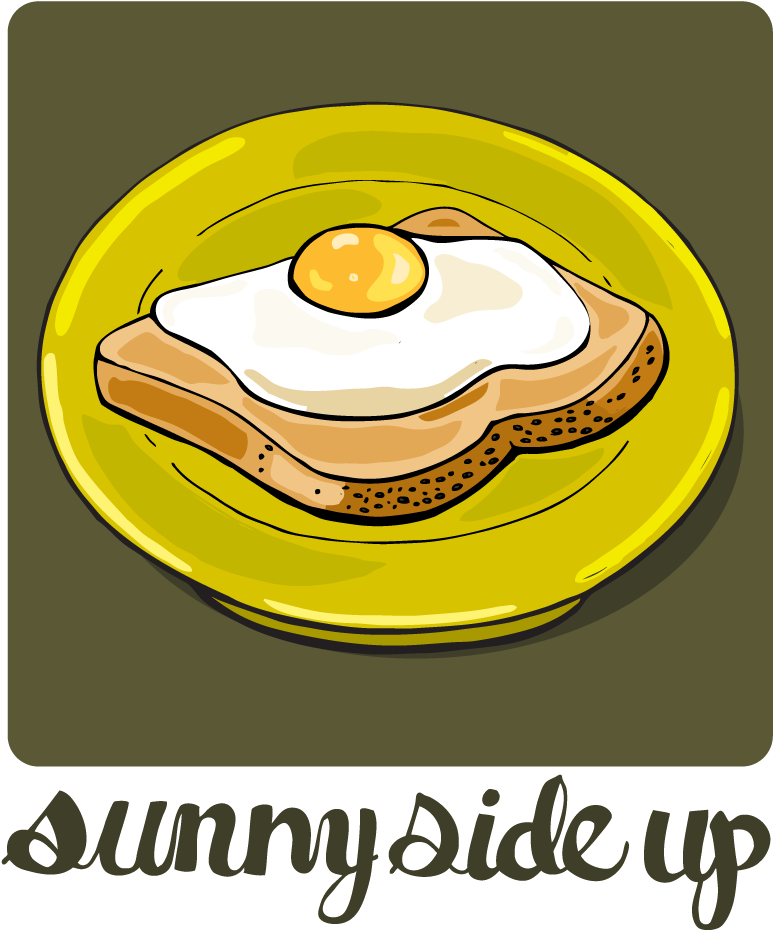 Sunny Side Up Eggon Toast Illustration PNG image