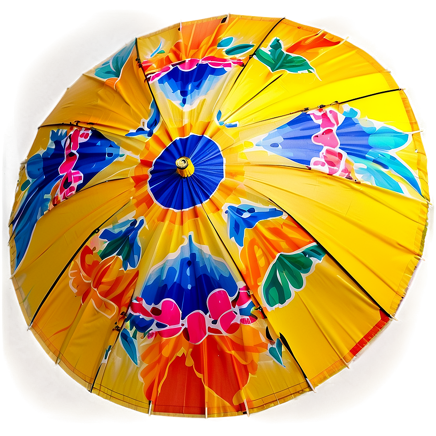 Sunny Yellow Beach Umbrella Png Idy PNG image