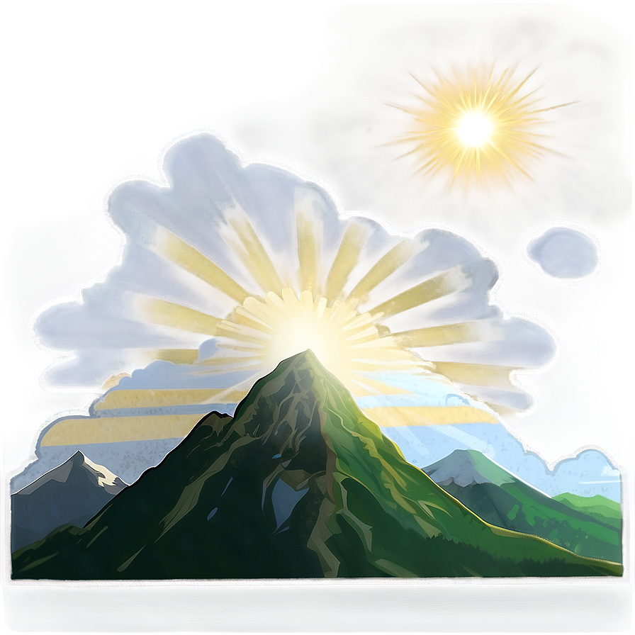 Sunrays And Mountains Landscape Png 06272024 PNG image