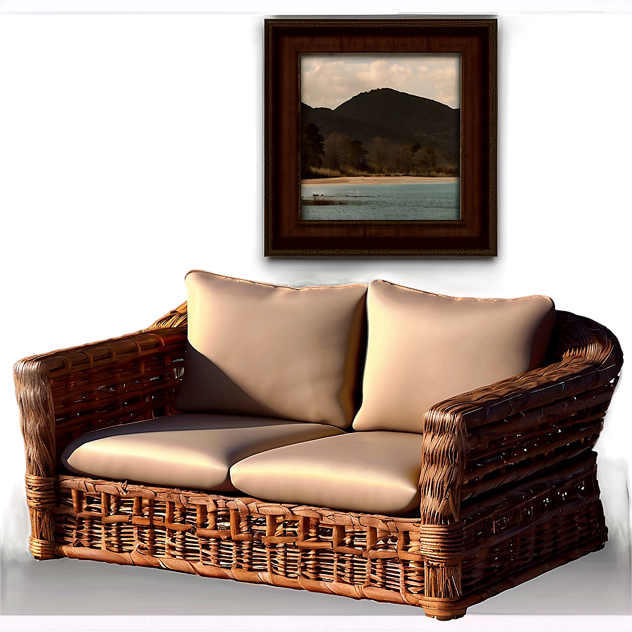 Sunroom Wicker Couch Png Gsh PNG image