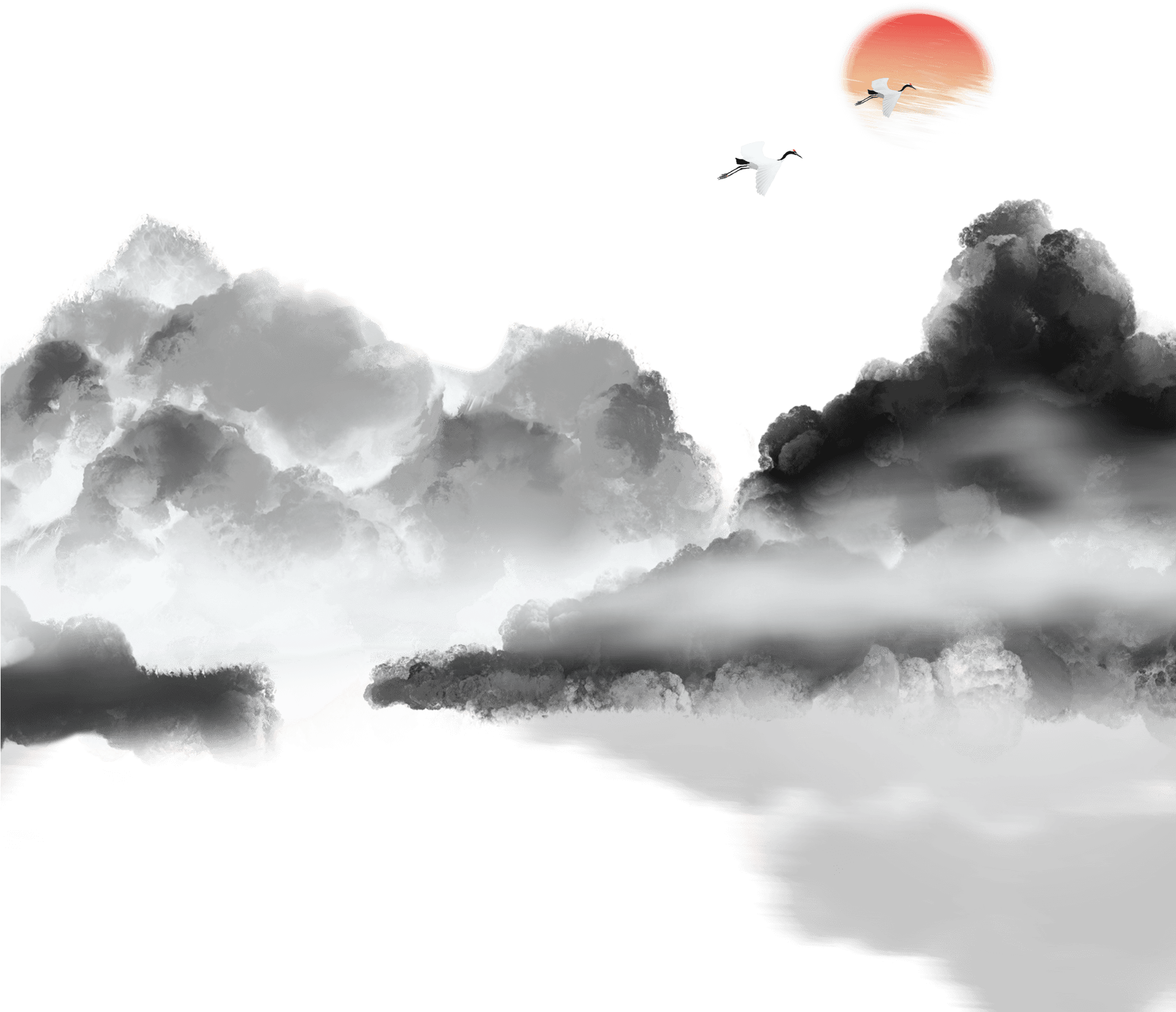 Sunset_ Above_ Clouds_with_ Bird PNG image