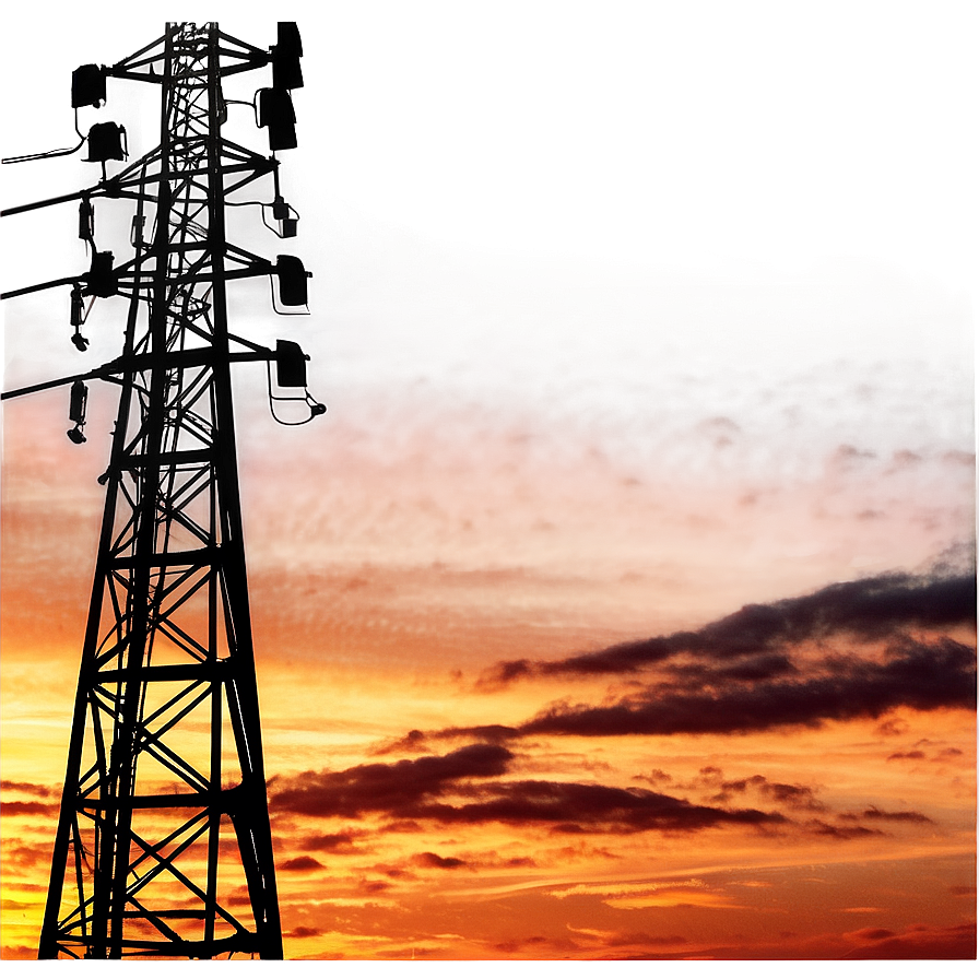 Sunset Behind Cell Tower Png 20 PNG image