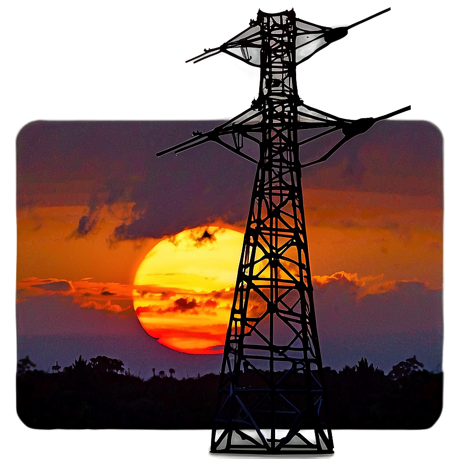 Sunset Behind Cell Tower Png 92 PNG image