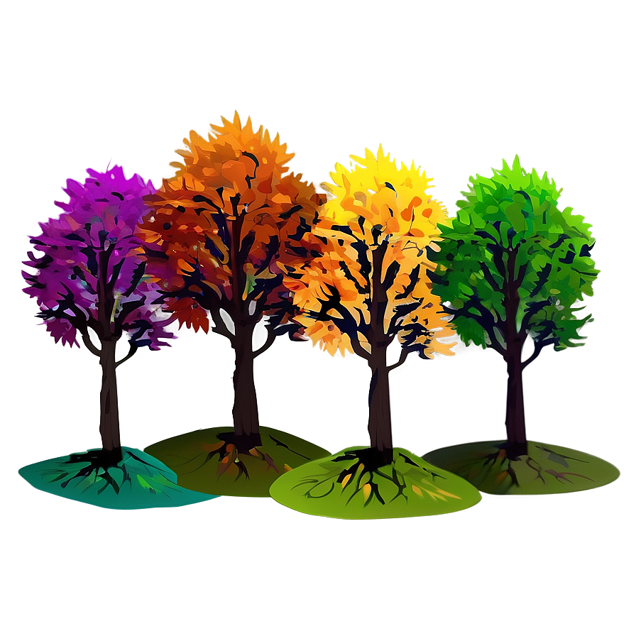 Sunset Behind Fall Trees Png 1 PNG image