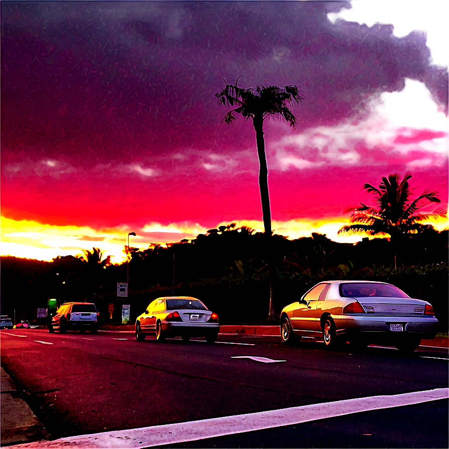 Sunset On City Street Png Dxe62 PNG image