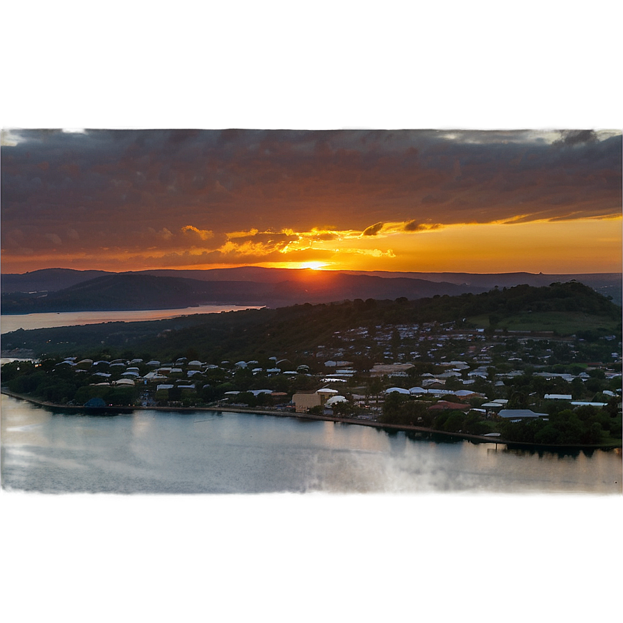 Sunset Over Town Png 60 PNG image