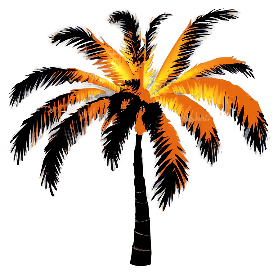 Sunset Palm Tree Silhouette Png 06262024 PNG image