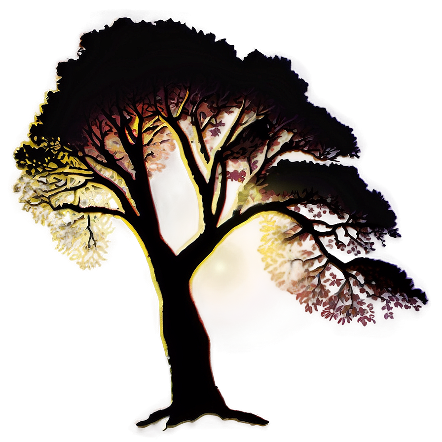 Sunset Tree Silhouette Png 06122024 PNG image