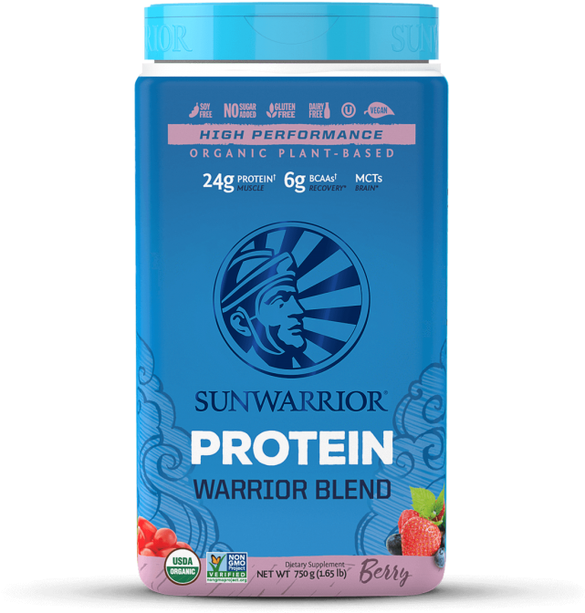 Sunwarrior Protein Warrior Blend Berry Flavor PNG image