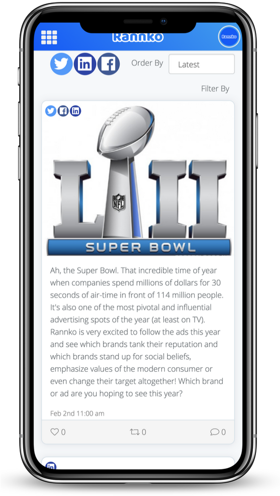 Super Bowl Trophy Advertisement Mobile Display PNG image