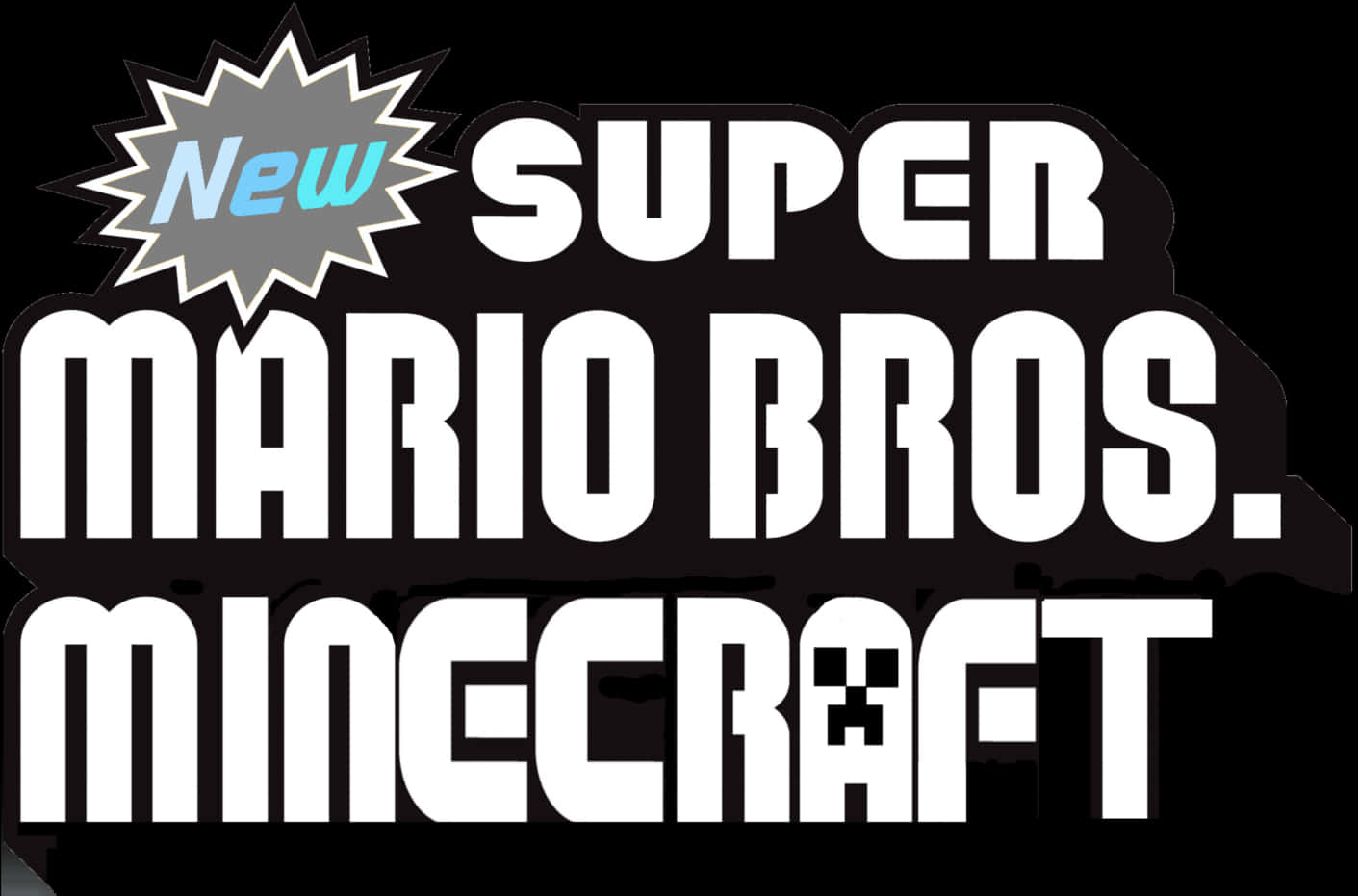 Super Mario Minecraft Mashup Logo PNG image