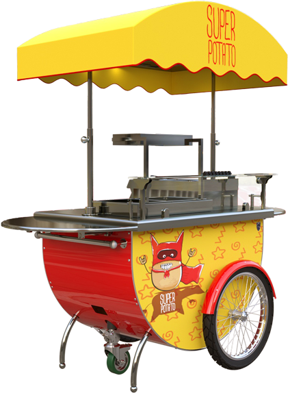 Super Potato Themed Food Rickshaw PNG image