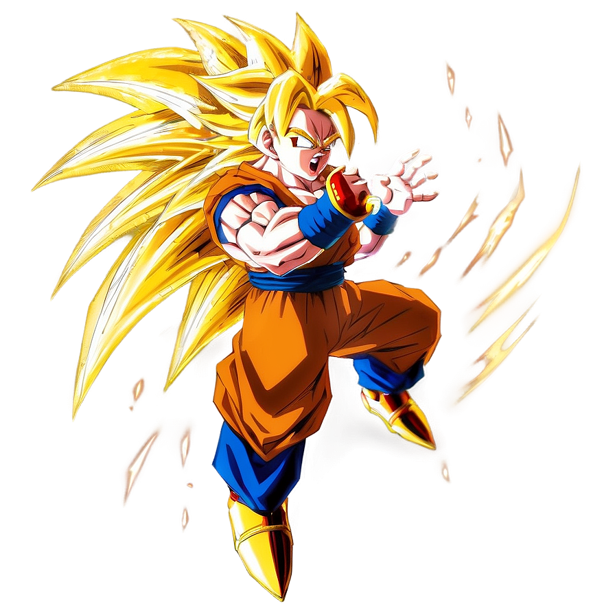 Super Saiyan 3 Goku's Aura Unleashed Png 06252024 PNG image