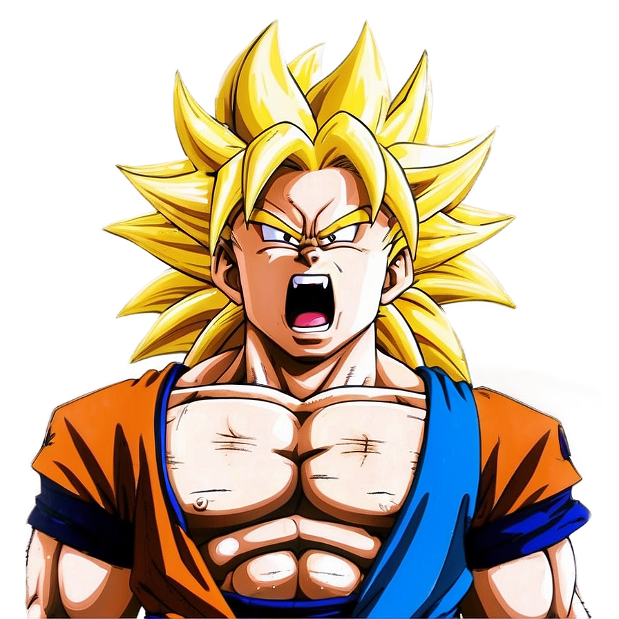 Super Saiyan 3 Goku's Roar Png 06252024 PNG image