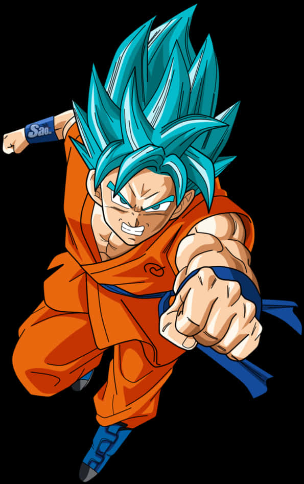 Super Saiyan Blue Goku Pose PNG image