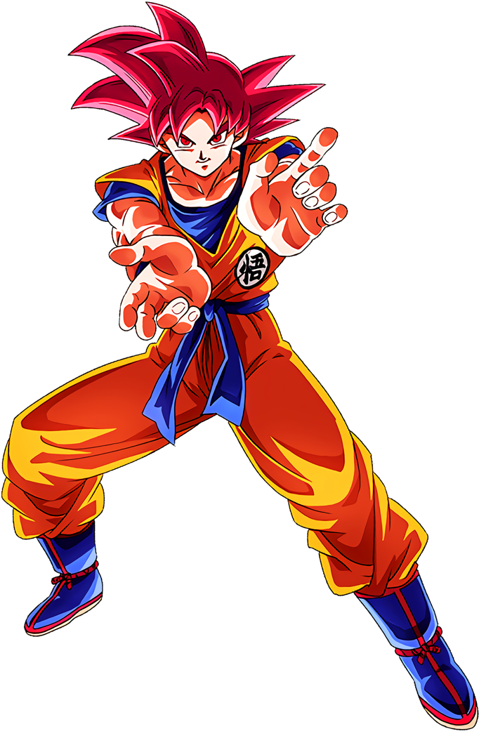 Super Saiyan God Goku Pose PNG image