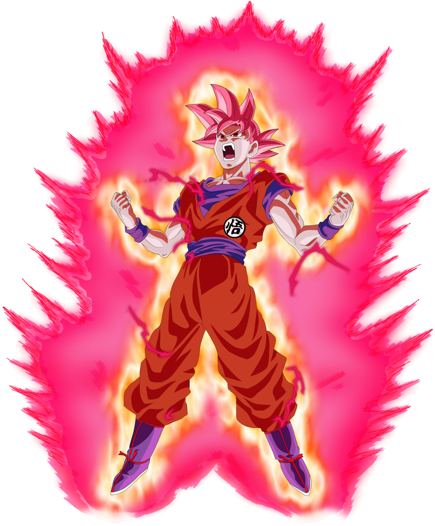 Super Saiyan Goku Fire Aura PNG image