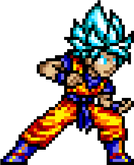 Super Saiyan Goku Pixel Art PNG image