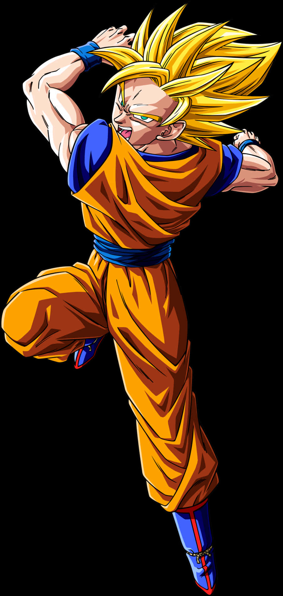 Super Saiyan Goku Power Up PNG image