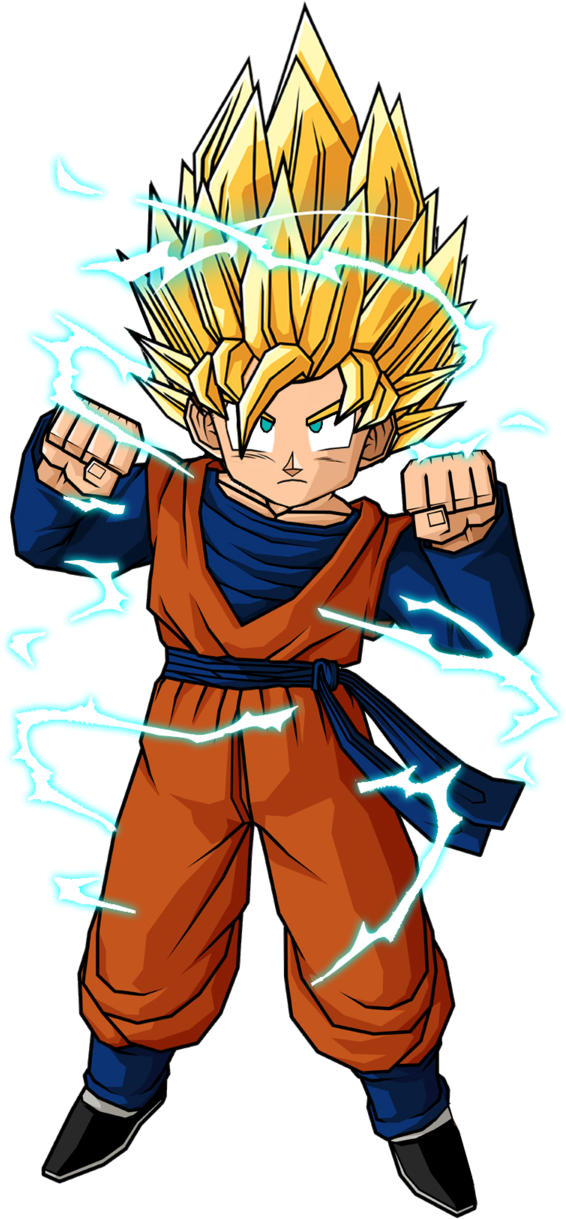 Super Saiyan Kid Goku Power Up PNG image