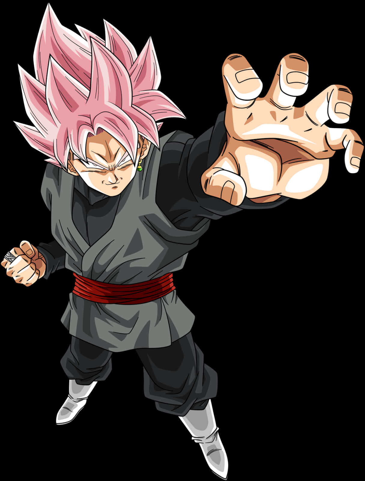 Super Saiyan Rose Goku Black Action Pose PNG image