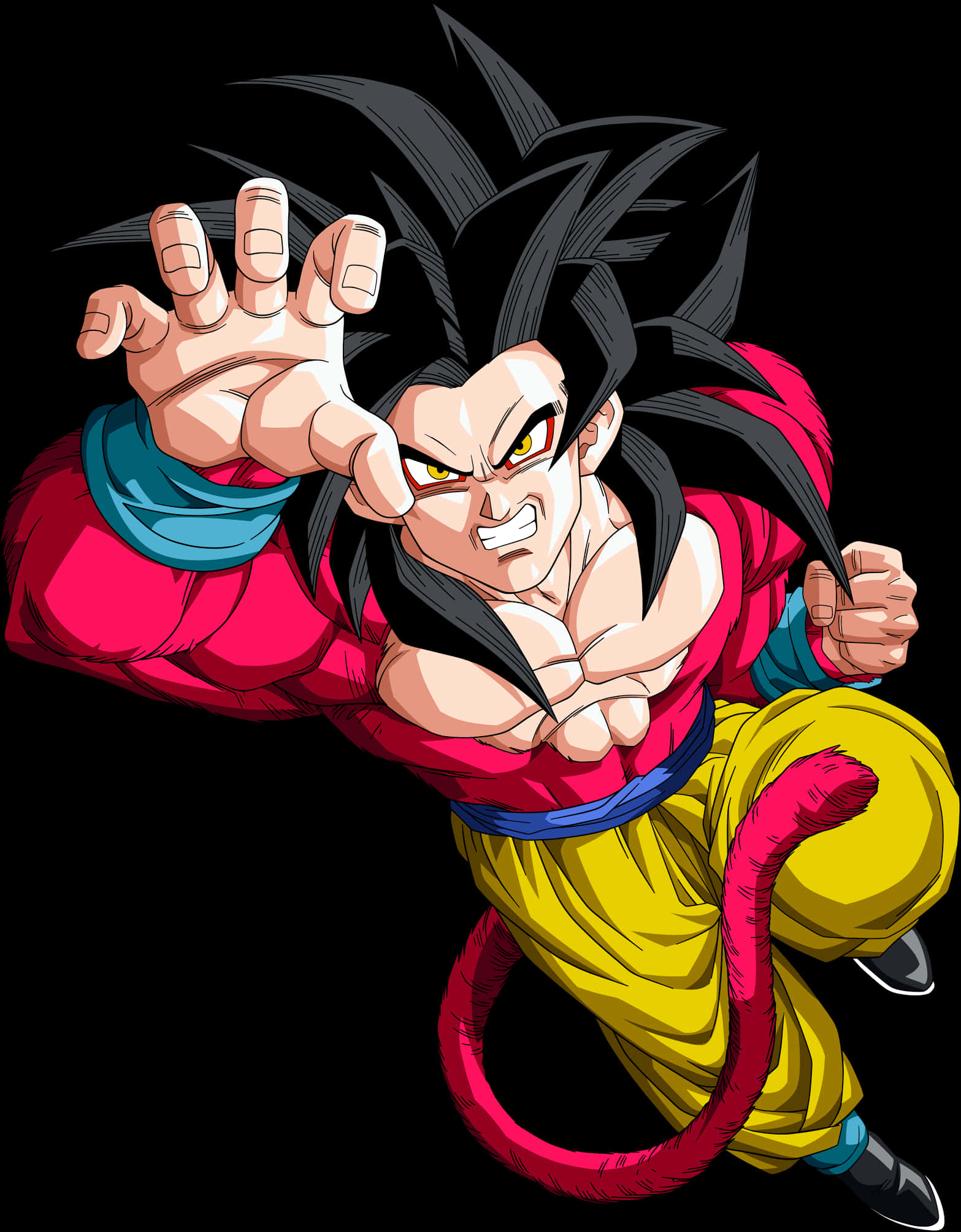 Super Saiyan4 Goku Action Pose PNG image