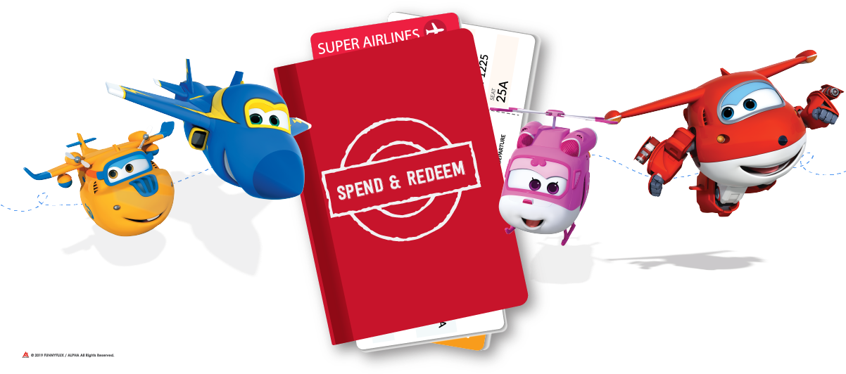 Super Wings Spendand Redeem Promotion PNG image