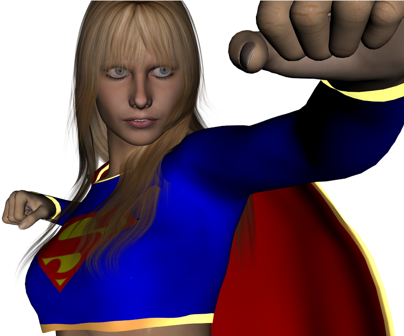 Supergirl Power Pose3 D Render PNG image