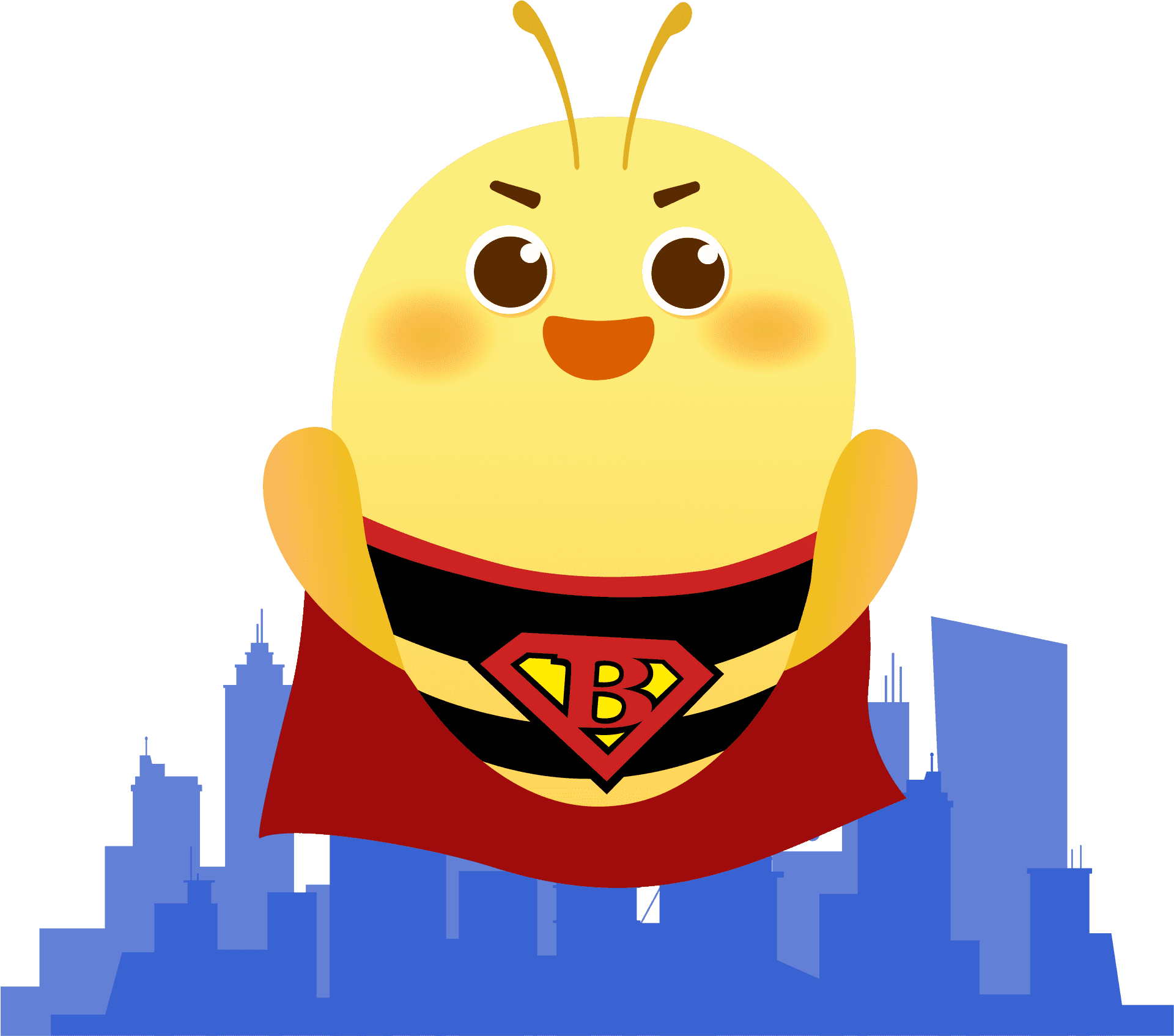 Superhero Bee Cartoon PNG image