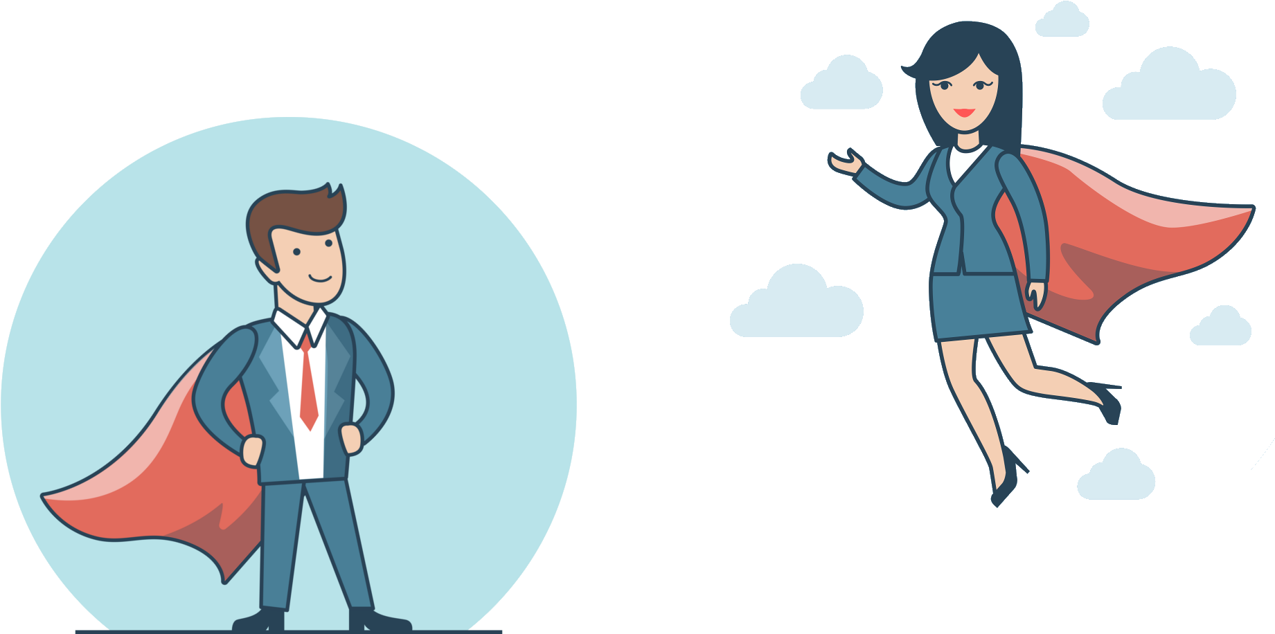 Superhero Business People Cartoon