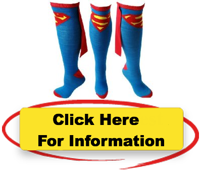 Superhero Themed Sockswith Clickable Banner PNG image