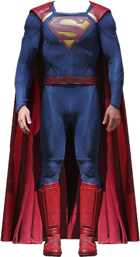 Superman Costume Standing Pose PNG image