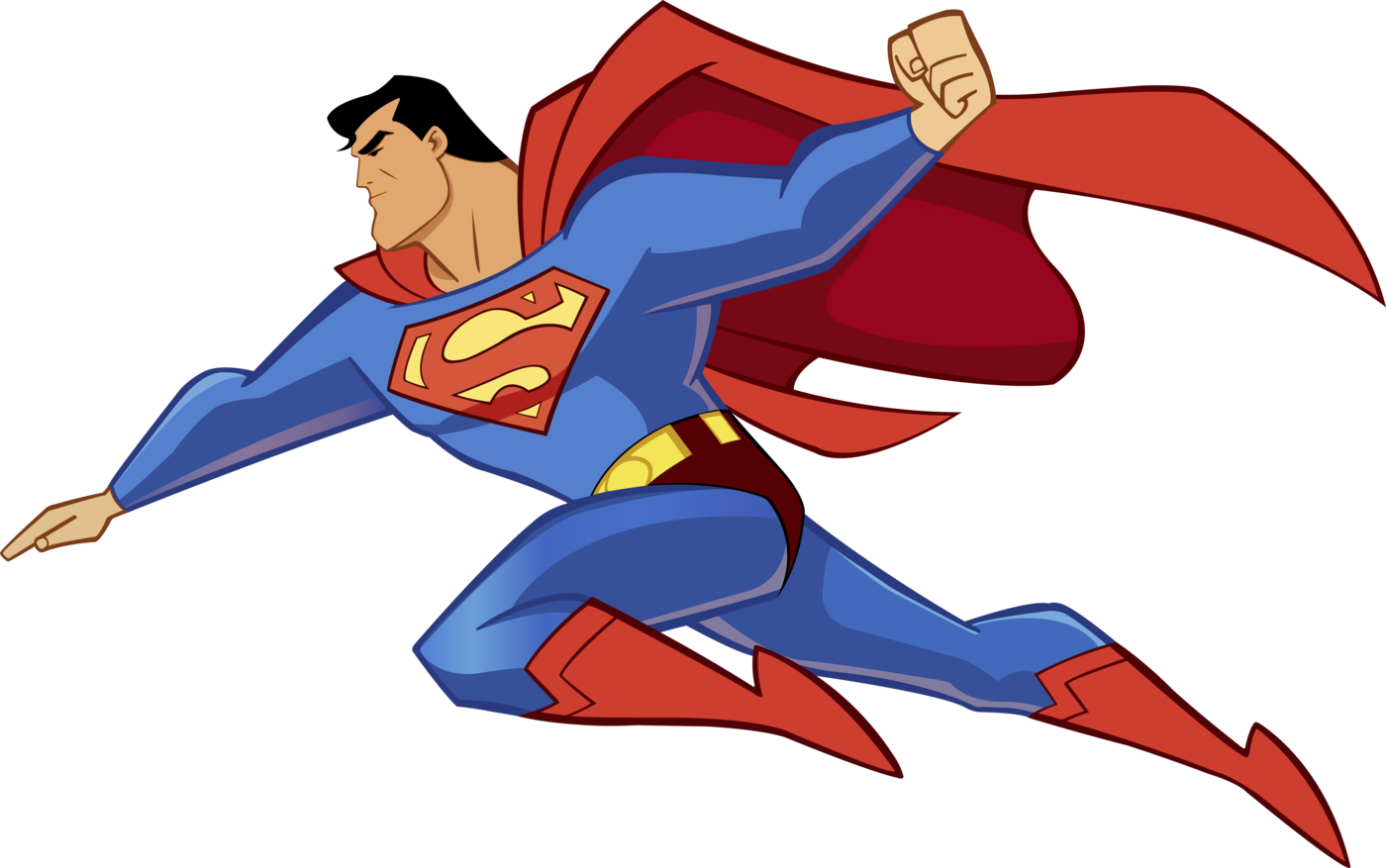 Superman Flying Animated Illustration PNG image