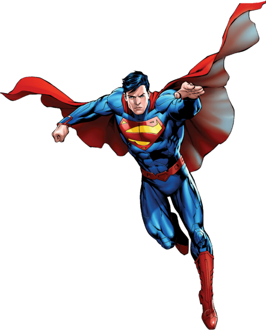 Superman Flying Heroic Stance PNG image