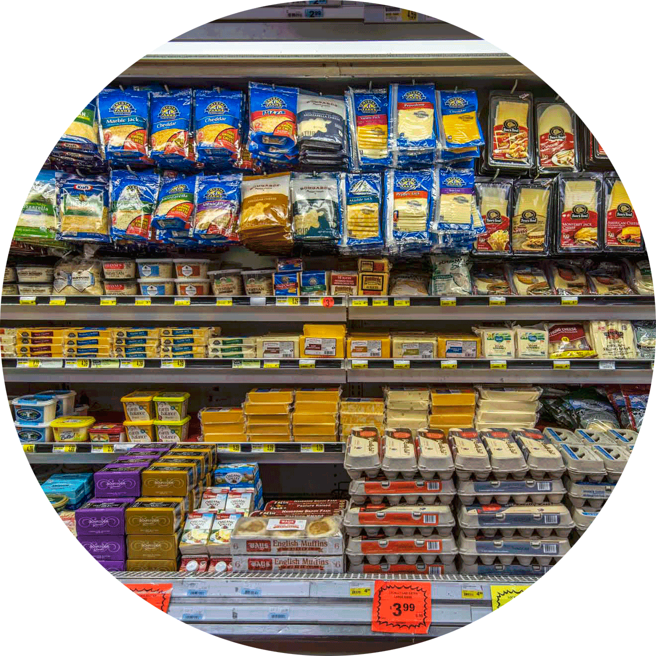 Supermarket Cheeseand Dairy Products Aisle PNG image