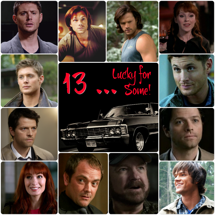 Supernatural Cast Collage13 Lucky Number PNG image