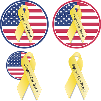 Support Our Troops Ribbon Designs PNG image