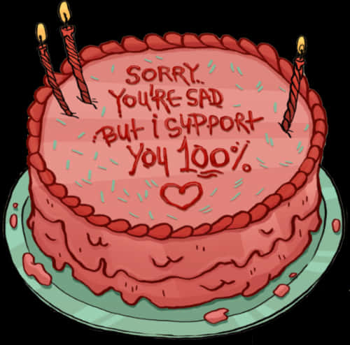 Supportive Message Cake PNG image