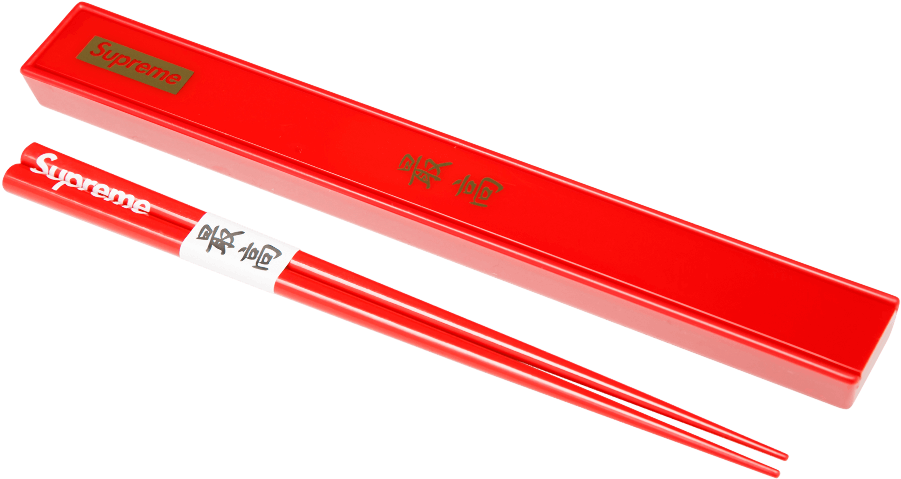 Supreme Branded Red Chopsticks PNG image