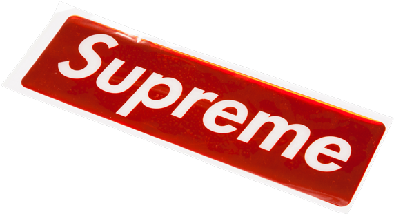 Supreme Logo Sticker Red Background PNG image