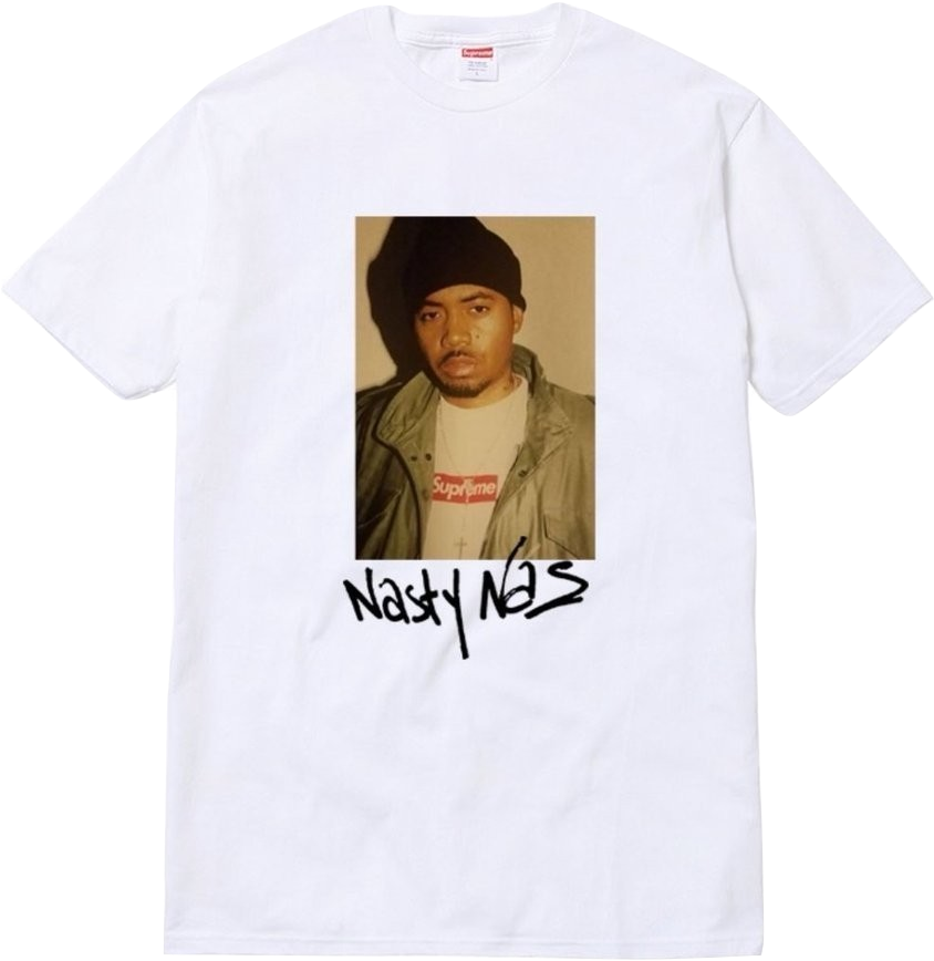 Supreme Nasty Nas T Shirt Design PNG image