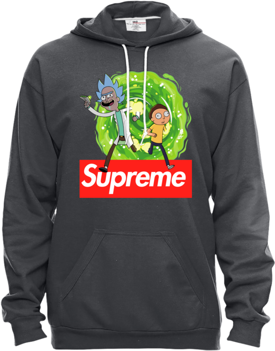 Supreme Rickand Morty Hoodie PNG image