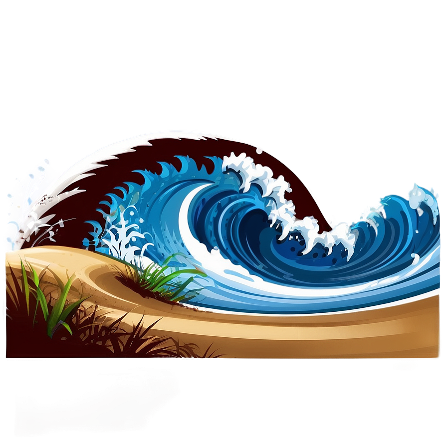 Surf Waves Beach Png 06132024 PNG image