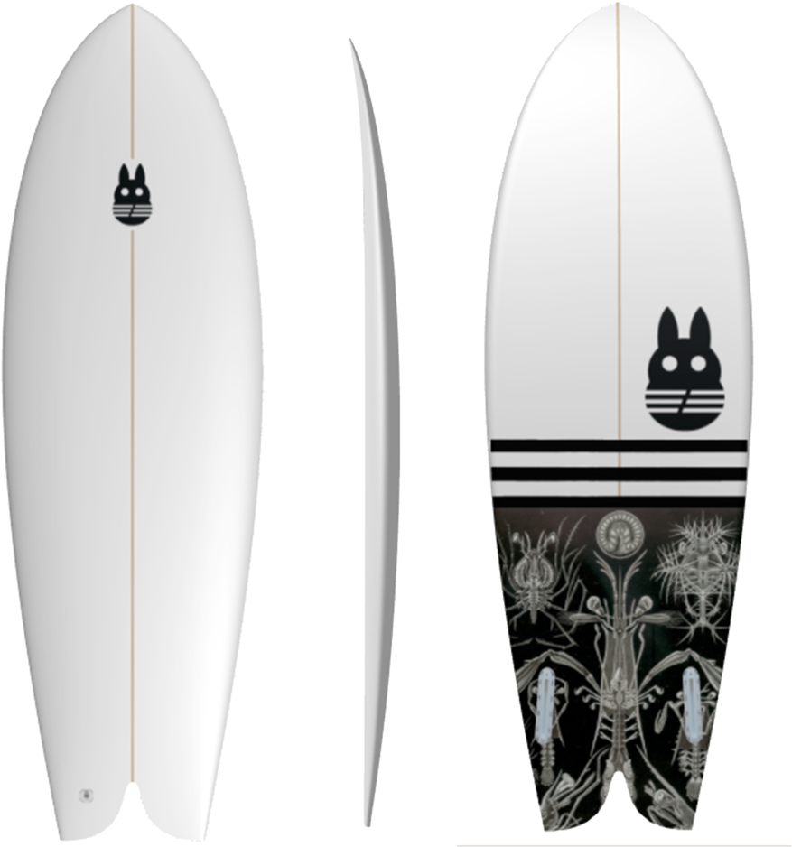Surfboardwith Unique Graphic Design PNG image