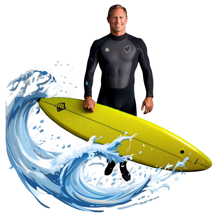 Surfer In Winter Wetsuit Png 96 PNG image