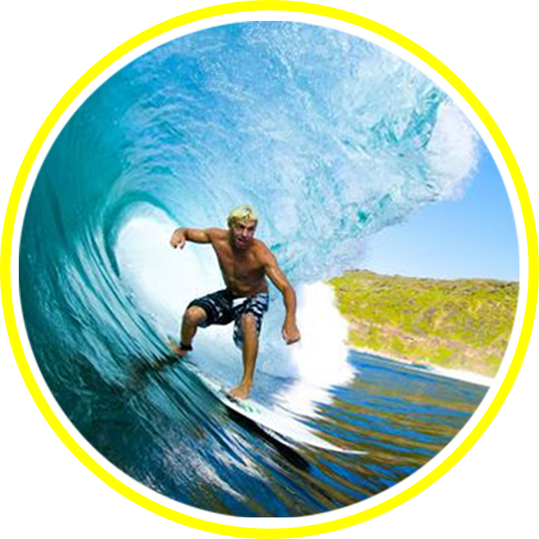 Surfer Riding Blue Wave PNG image