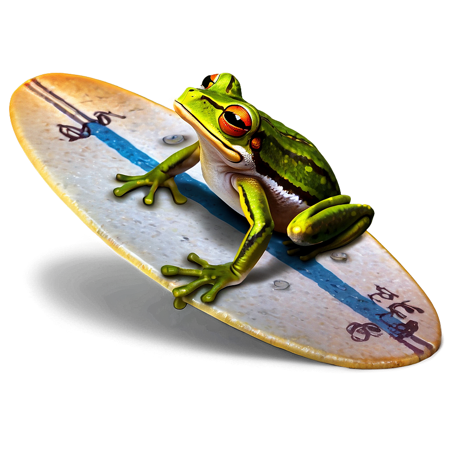 Surfing Frog Cool Png Hed33 PNG image