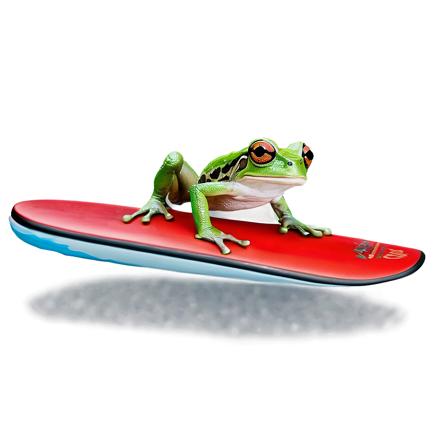 Surfing Frog Cool Png Kto31 PNG image