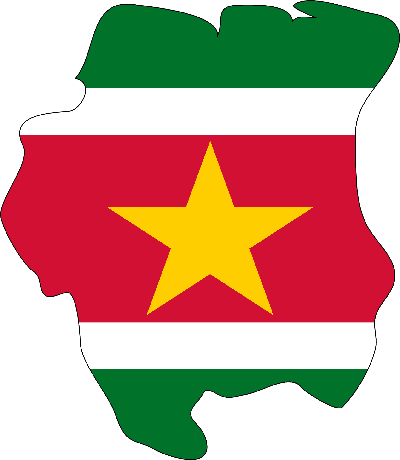 Suriname Flag Map PNG image