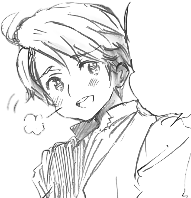 Surprised Anime Character Sketch PNG image